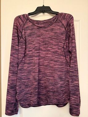 tek gear Women's Purple Space-Dye Long Sleeve Tee
